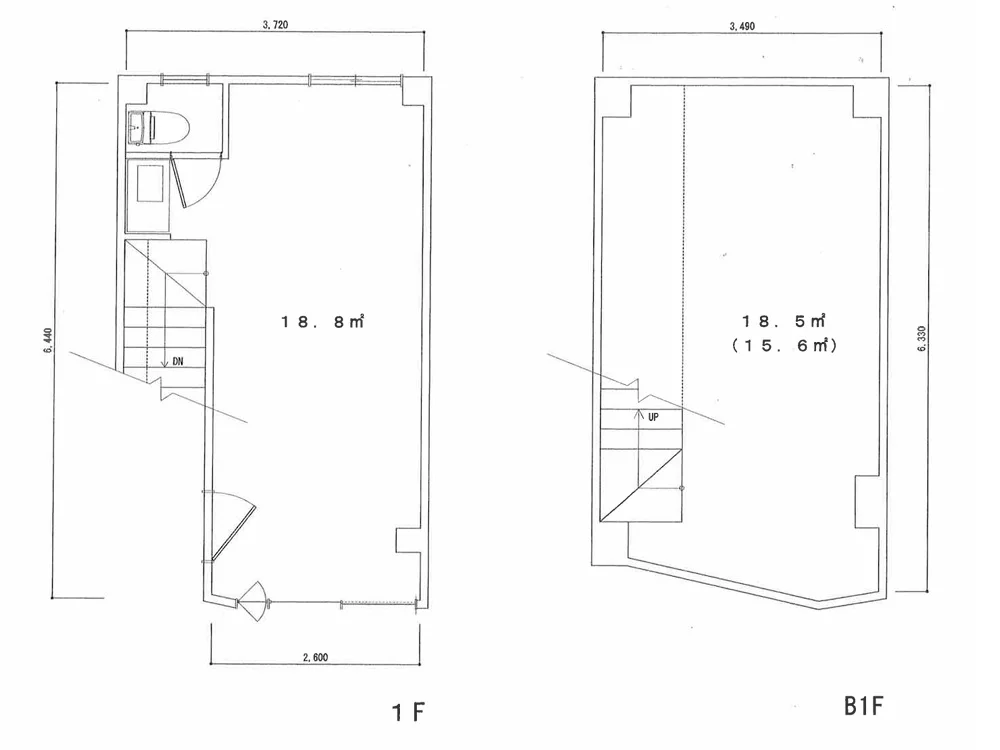 貸店舗(事務所仕様)の平面図