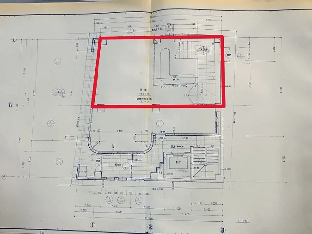 貸店舗(事務所仕様)の平面図