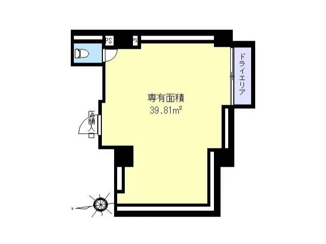 貸店舗(事務所仕様)の平面図