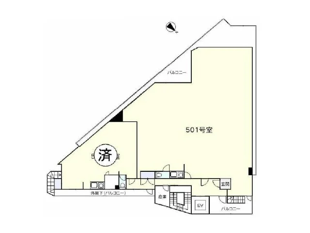 貸店舗(事務所仕様)の平面図