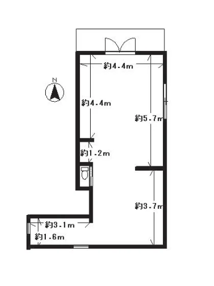 貸店舗(スケルトン)の平面図