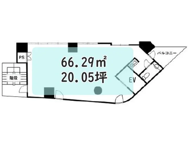 新宿の事務所仕様物件の平面図