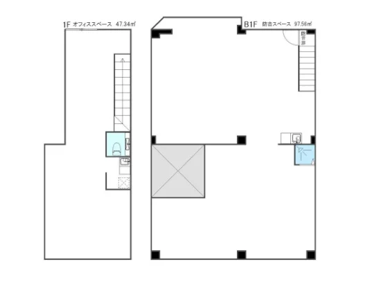 落合南長崎のスケルトン物件の平面図