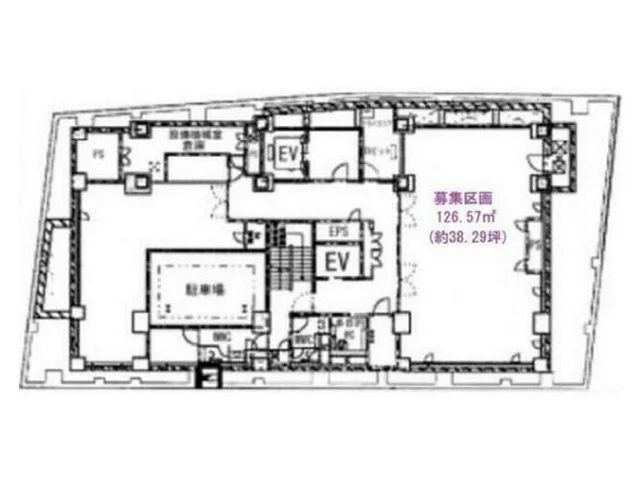 貸店舗(スケルトン)の平面図