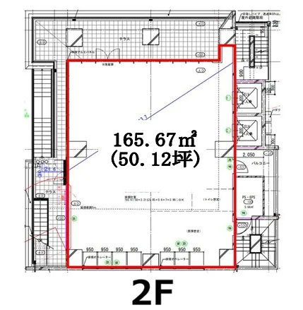 池袋のスケルトン物件の平面図