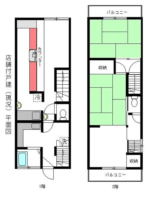 居酒屋の居抜き物件の平面図