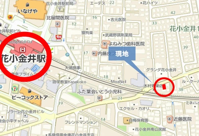 居酒屋の居抜き物件の地図