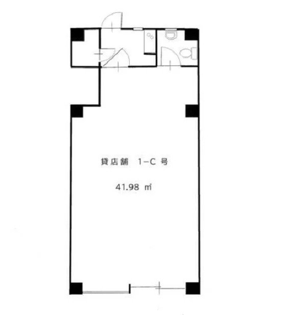 貸店舗(事務所仕様)の平面図