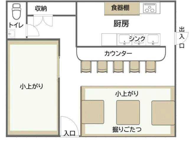 東武練馬の居酒屋居抜きの平面図