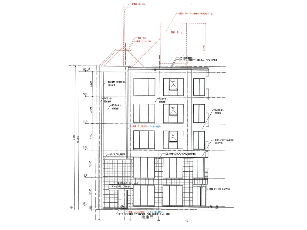 貸店舗(スケルトン)の平面図