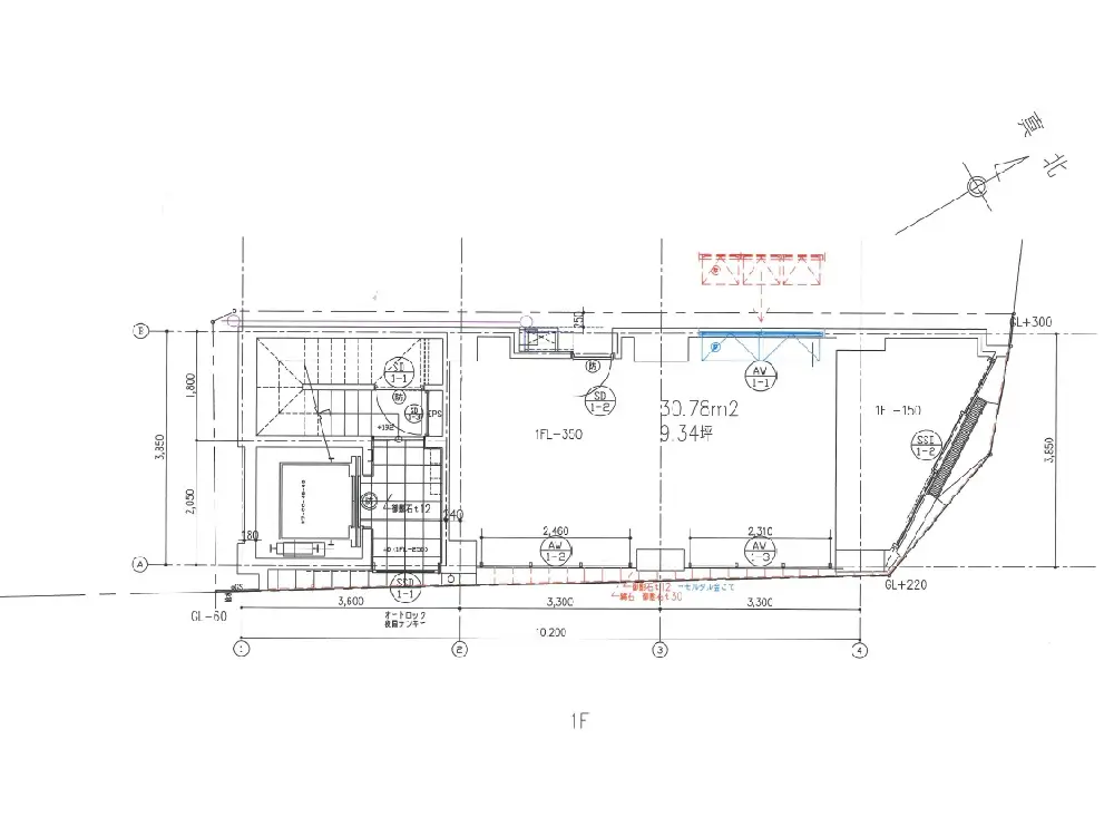 中野のスケルトン物件の平面図
