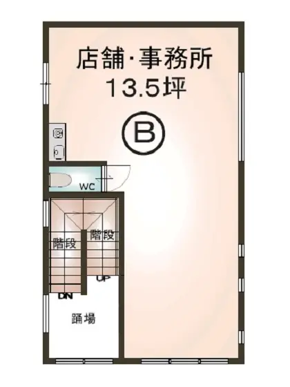 貸店舗(スケルトン)の平面図