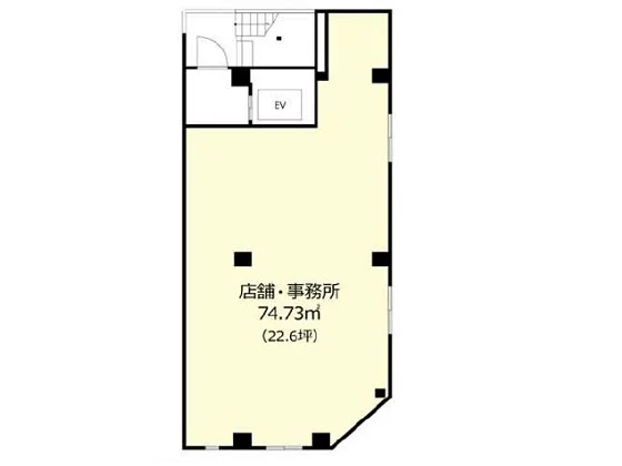 貸店舗(スケルトン)の平面図