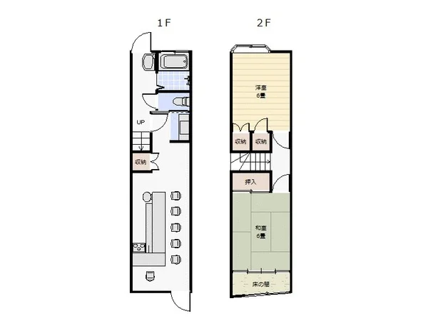 居酒屋の居抜き物件の平面図