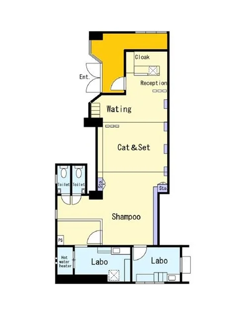 美容室・理容室の居抜き物件の平面図