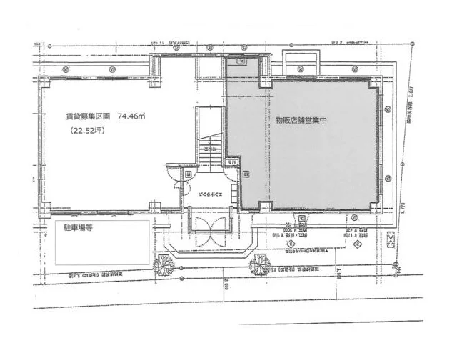 物販の居抜き物件の平面図