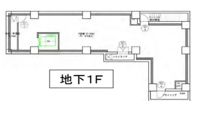 神保町のスケルトン物件の平面図