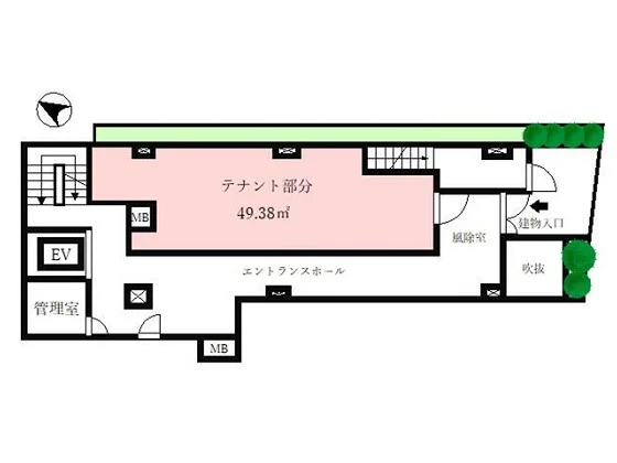 赤坂のスケルトン物件の平面図
