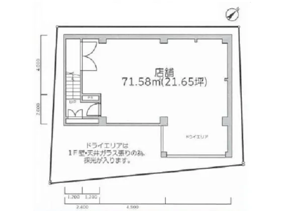 貸店舗(スケルトン)の平面図
