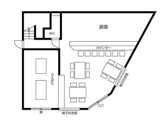 稲城の居酒屋居抜きの平面図