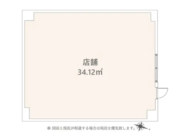 大島のスケルトン店舗物件の平面図