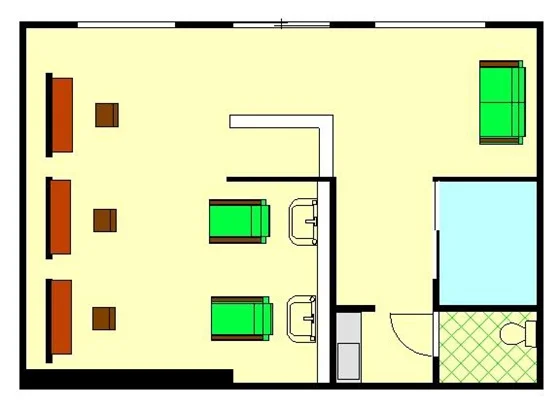 美容室・理容室の居抜き物件の平面図