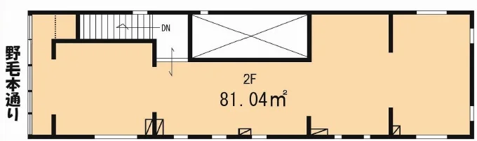 桜木町のスケルトン店舗物件の平面図