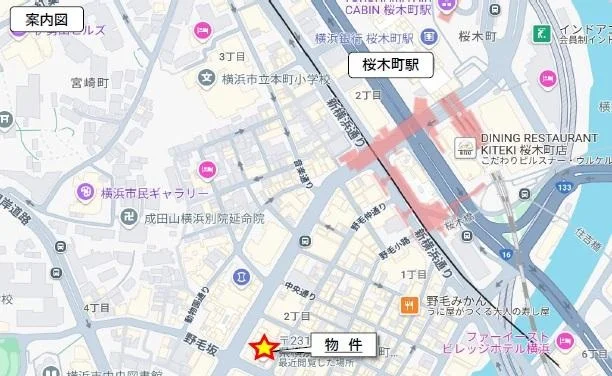 桜木町のスケルトン物件の地図