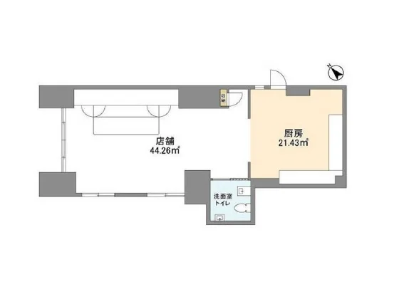 カフェ・喫茶店の居抜き物件の平面図