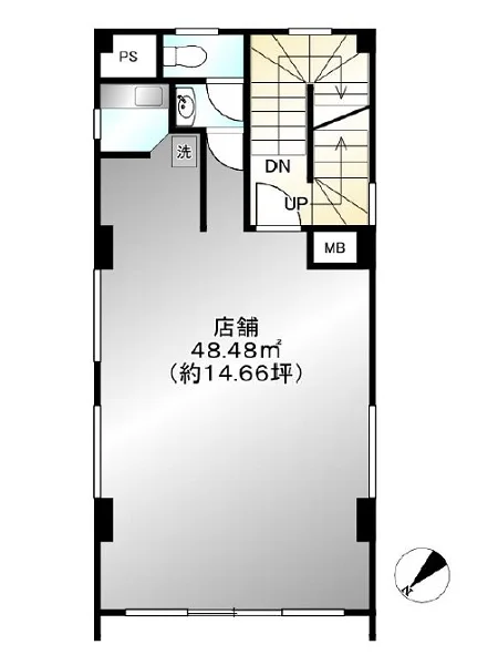 貸店舗(事務所仕様)の平面図