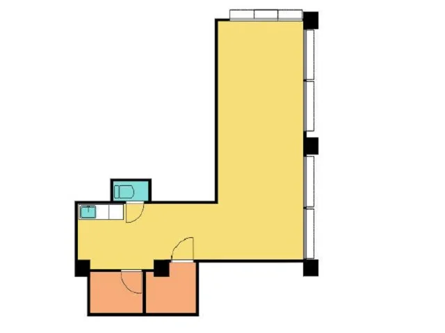 小川の事務所仕様店舗物件の平面図