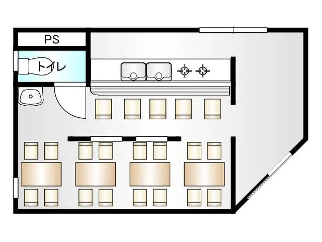 瑞江の居酒屋居抜きの平面図
