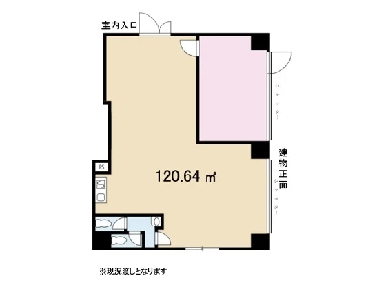 貸店舗(事務所仕様)の平面図