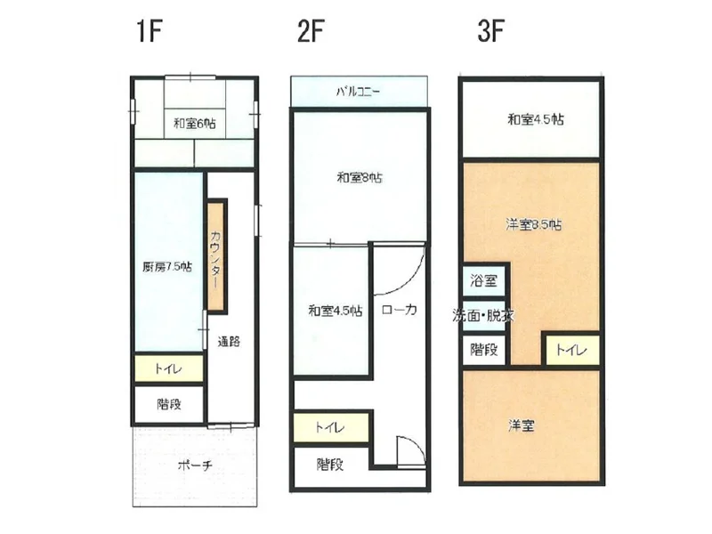 和食の居抜き物件の平面図