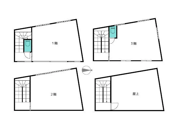 若林のスケルトン店舗物件の平面図