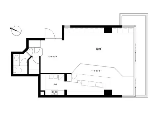 阪東橋の居抜き店舗の平面図