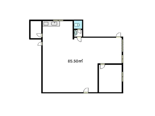 安善のスケルトン店舗物件の平面図