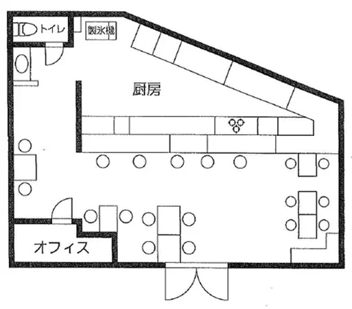 屏風浦の居酒屋居抜きの平面図