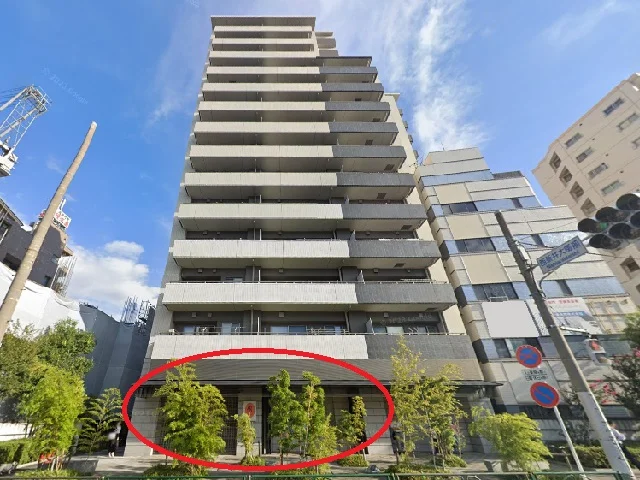 大師前の事務所仕様店舗物件の外観