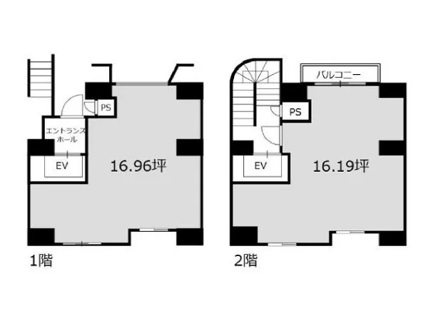 麻布十番のスケルトン物件の平面図