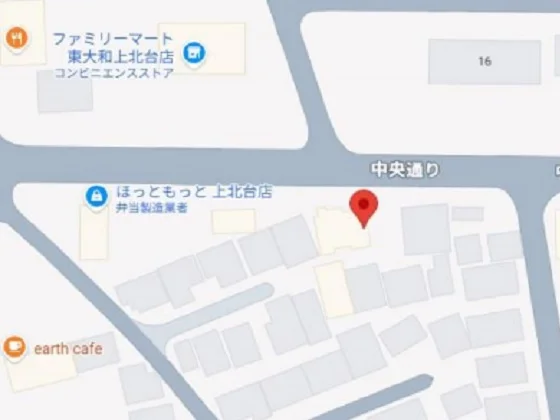 上北台のスケルトン物件の地図