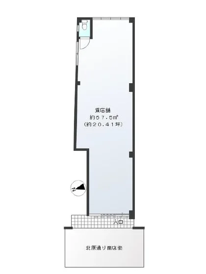 貸店舗(事務所仕様)の平面図