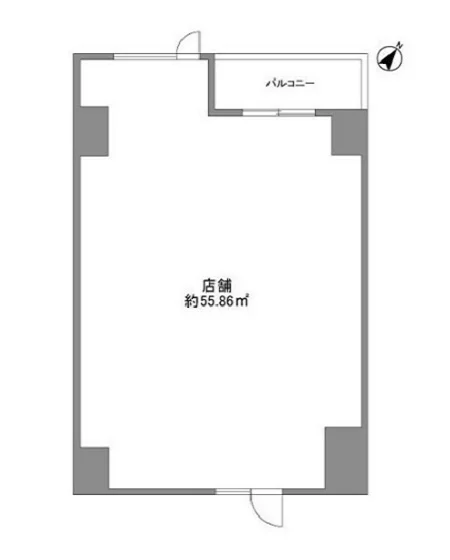 貸店舗(スケルトン)の平面図
