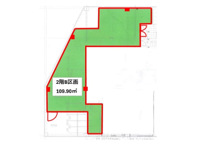 貸店舗(スケルトン)の平面図