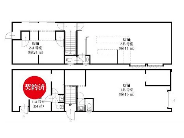 貸店舗(スケルトン)の平面図