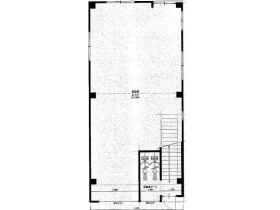 築地の事務所仕様店舗物件の平面図