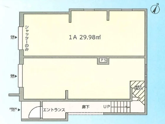 貸店舗(スケルトン)の平面図
