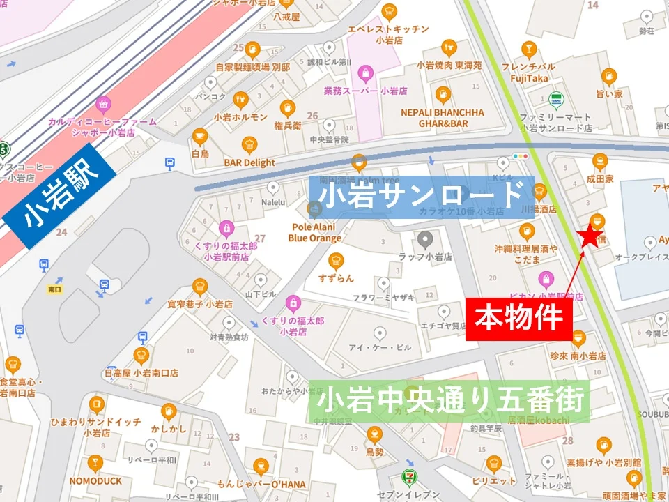 ラーメンの居抜き物件の地図