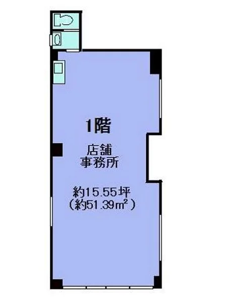 貸店舗(事務所仕様)の平面図