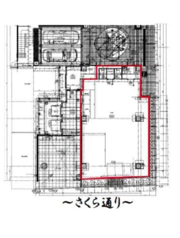 茅場町の事務所仕様店舗物件の平面図